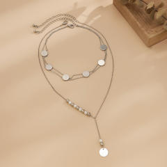 Occident fashion metal feeling two layer choker necklace
