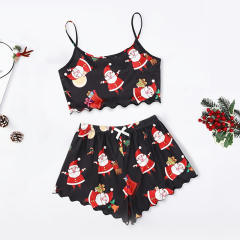 Summer short strapy christmas series pajamas