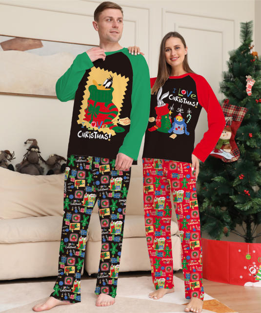Personality matching color christmas pajamas