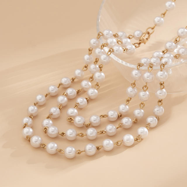 Vintage faux pearl waist chain
