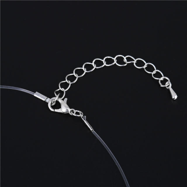 Easy match clear rope diamond choker necklace