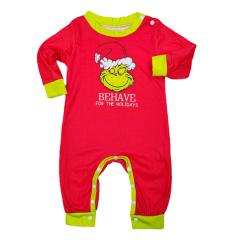 Amazon hot sale red color grinch pattern christmas pajamas
