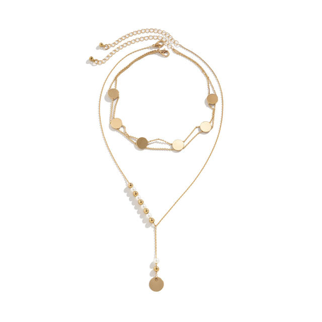Occident fashion metal feeling two layer choker necklace