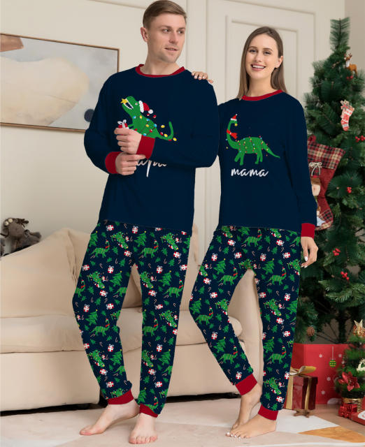 Occident fashion dinosaurs pattern christmas pajamas