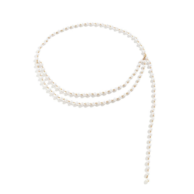 Vintage faux pearl waist chain