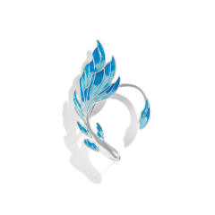 Personality blue color enamle elves ear shape ear wrap