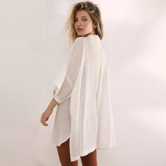 Elegant plain white black color blouse cover up