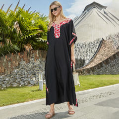 Occident fashion plain color loose beach dress bikini cover up