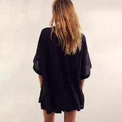 Elegant plain white black color blouse cover up