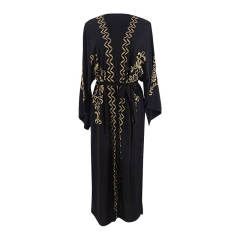Occident fashion black color cardigan bikini cover up