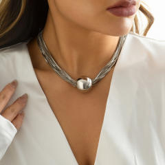 Punk trend personality ball choker necklace
