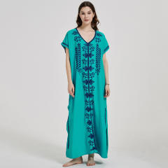 National trend plain color loose beach dress bikini cover up