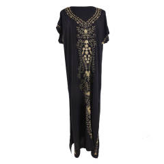 National trend plain color loose beach dress bikini cover up