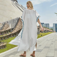 Occident fashion plain color loose beach dress bikini cover up
