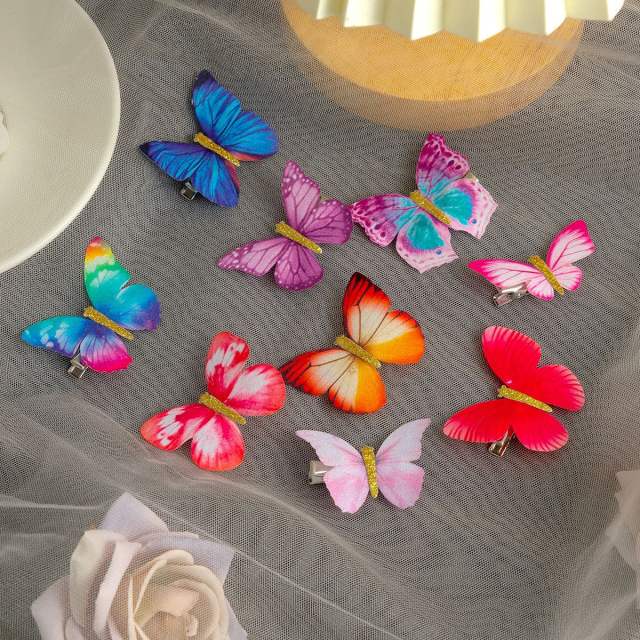 Sweet colorful butterfly hair clips(random color)