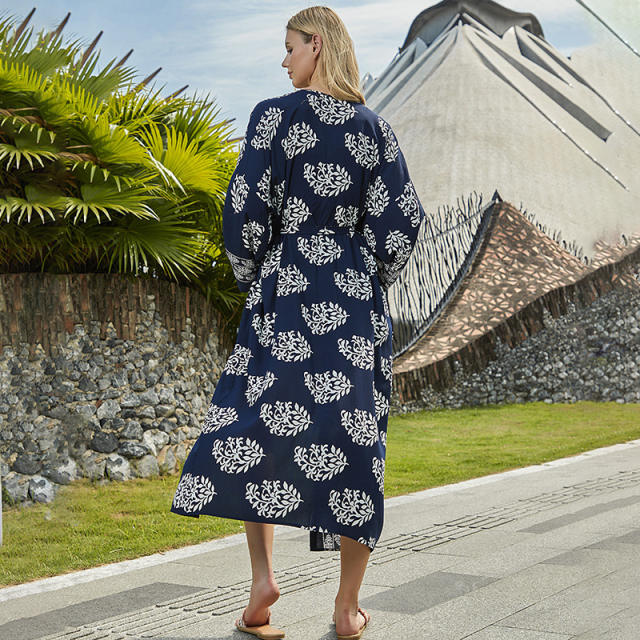 Occident fashion patterned cardigan bikini cover up