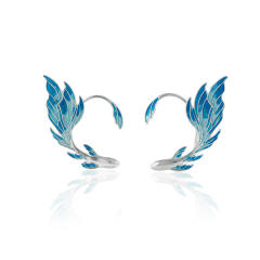 Personality blue color enamle elves ear shape ear wrap