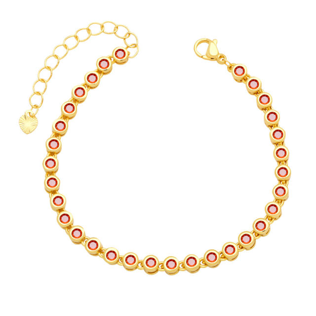 Elegant color cubic zircon tennis bracelet