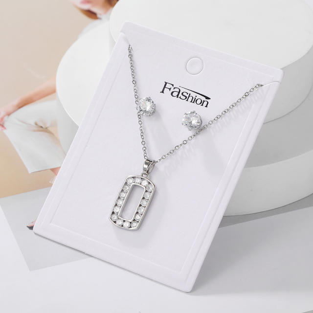 Concise korean fashion easy match diamond necklace set