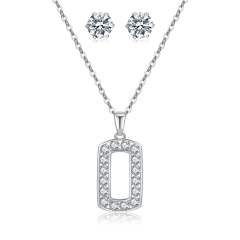 Concise korean fashion easy match diamond necklace set