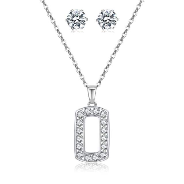 Concise korean fashion easy match diamond necklace set