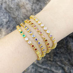 Elegant color cubic zircon tennis bracelet
