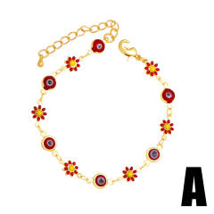 Boho colorful seed beads evil eye bracelet