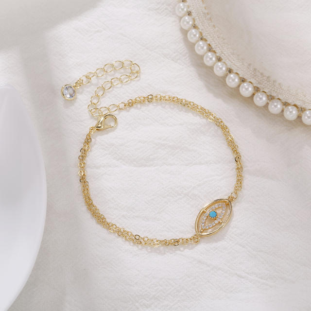 Classic diamond evil eye women bracelet
