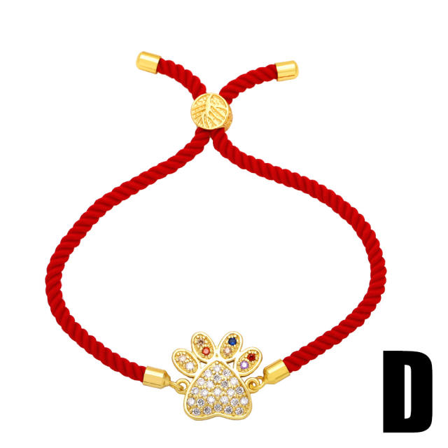 Personality color cubic zircon heart heartbeat slide bracelet