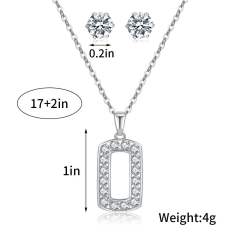 Concise korean fashion easy match diamond necklace set