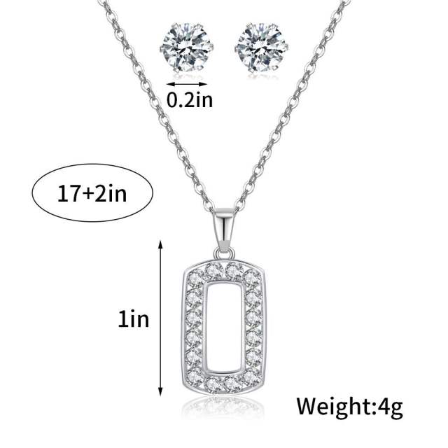 Concise korean fashion easy match diamond necklace set