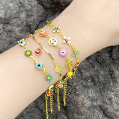 Spring color evil eye beads bracelet