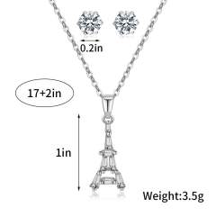 Occident fashion The Eiffel Tower diamond necklace set