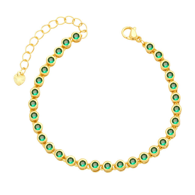 Elegant color cubic zircon tennis bracelet