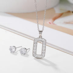 Concise korean fashion easy match diamond necklace set