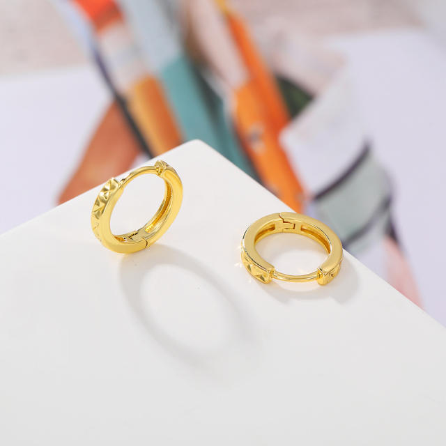 Easy match geometric gold color huggie earrings