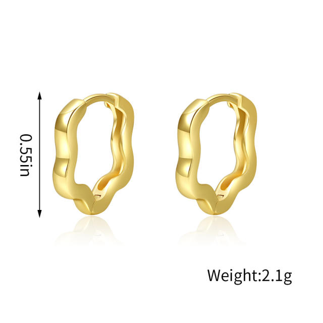 Hot sale gold color huggie earrings