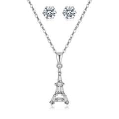 Occident fashion The Eiffel Tower diamond necklace set