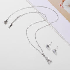 Occident fashion The Eiffel Tower diamond necklace set