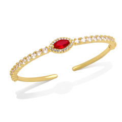 INS elegant color cubic zircon evil eye cuff bangle