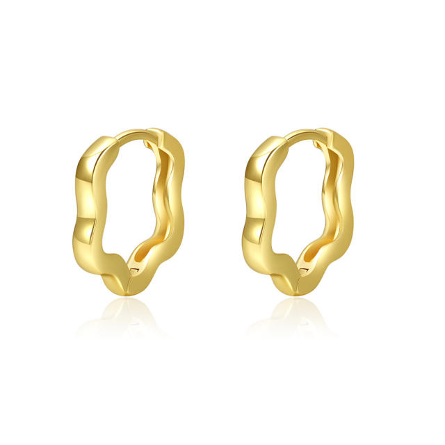 Hot sale gold color huggie earrings