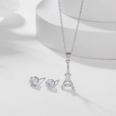 Occident fashion The Eiffel Tower diamond necklace set