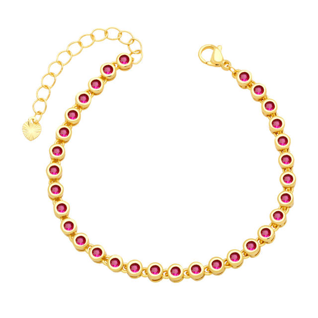 Elegant color cubic zircon tennis bracelet