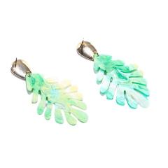 Korean fashion vintage acrylic leaf earrings
