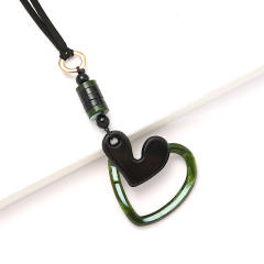 Natural trend hollow heart acrylic pendant necklace