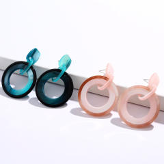 Amazon hot sale easy match acrylic circle earrings