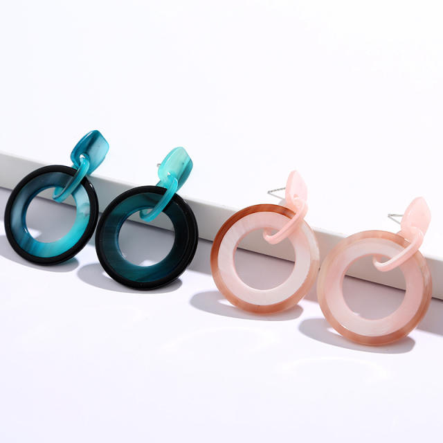Amazon hot sale easy match acrylic circle earrings