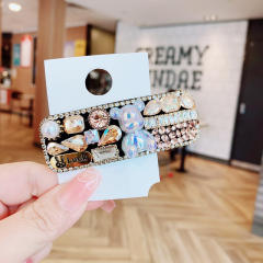 Luxury color crystal statement baroque snap hair clips hair ties
