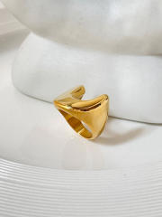 Concise 18K unique design chunky stainless steel rings