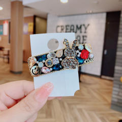 Amazon cute rabbit colorful crystal snape hair clips